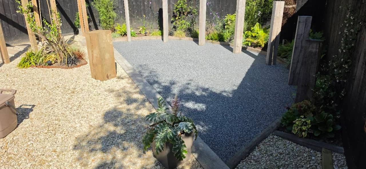 After photo of a New Palazzo resin bound patio in Burnham-on-Sea installed by Quantock Paving