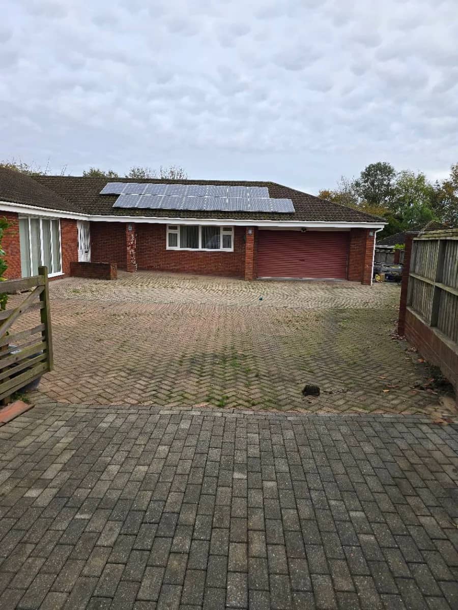 Before photo of a tired block paved driveway in Burnham-on-Sea before a Sydney Harbour resin bound installation