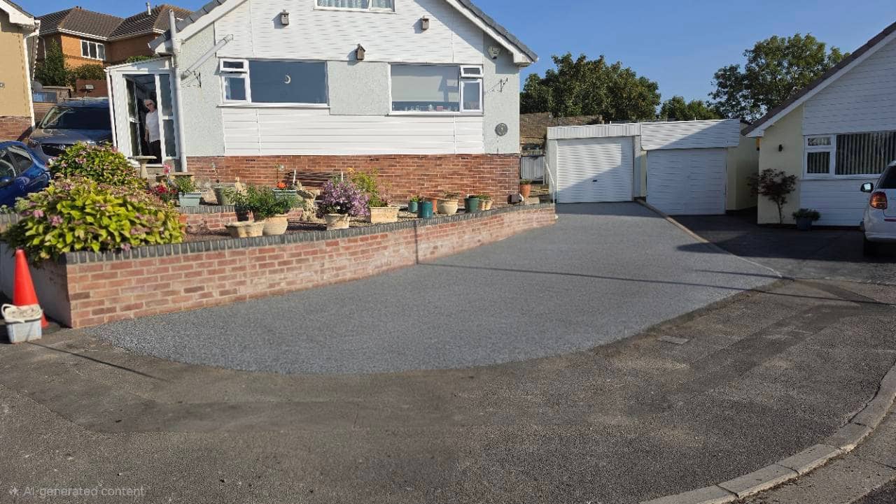 After photo of a completed New Palazzo resin bound driveway in Weston-super-Mare installed by Quantock Paving