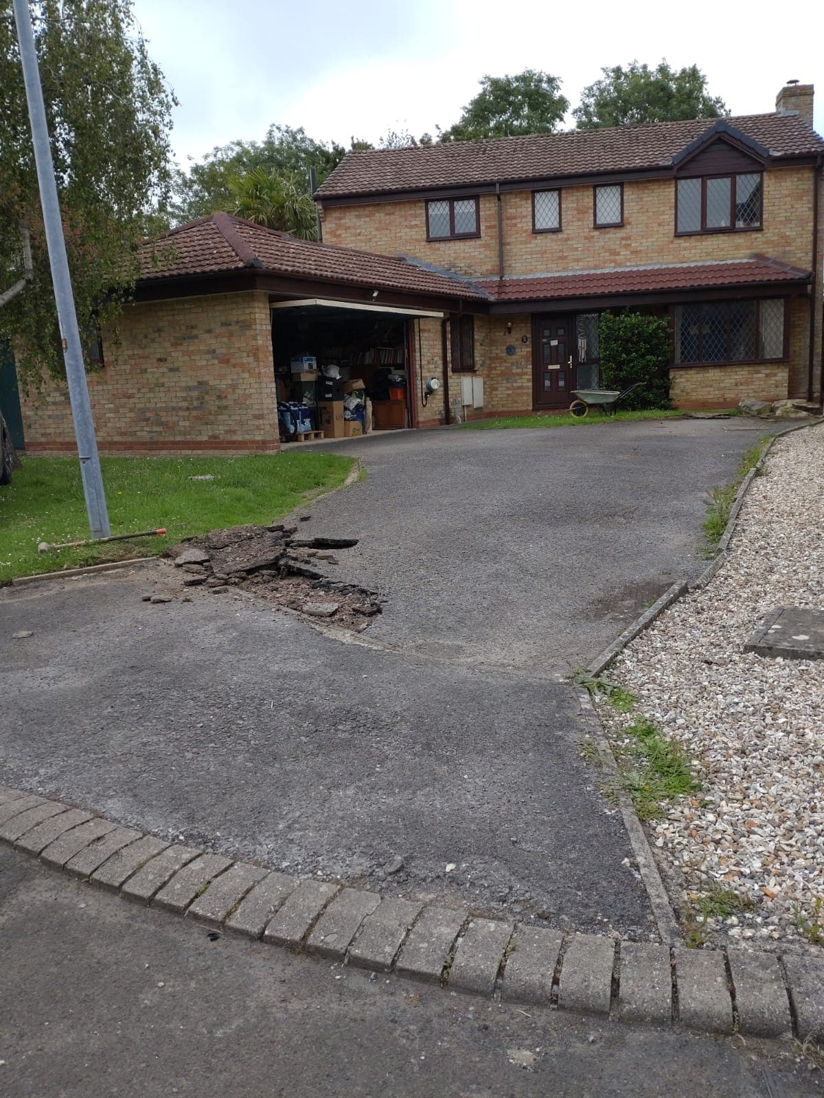 Excavation after removing the old tarmac driveway in Bristol