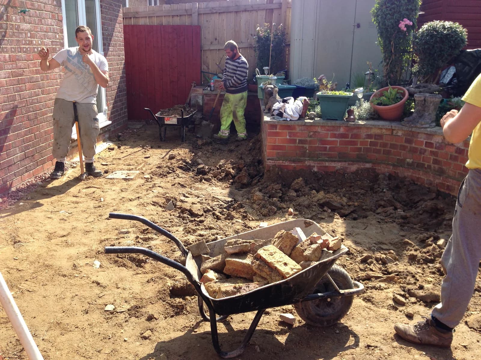 Cleared Burnham-on-Sea patio area during block paving preparation
