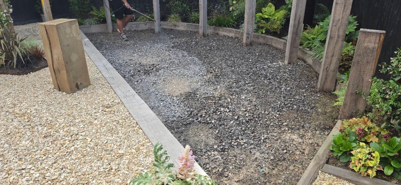 MOT Type 1 patio base prepared in Burnham-on-Sea before New Palazzo resin bound surfacing