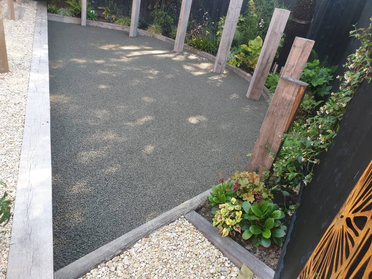 Permeable concrete base installed for a New Palazzo resin patio in Burnham-on-Sea