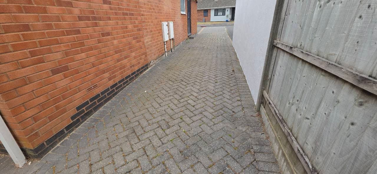 Long side access block paving before day one removal work in Exminster