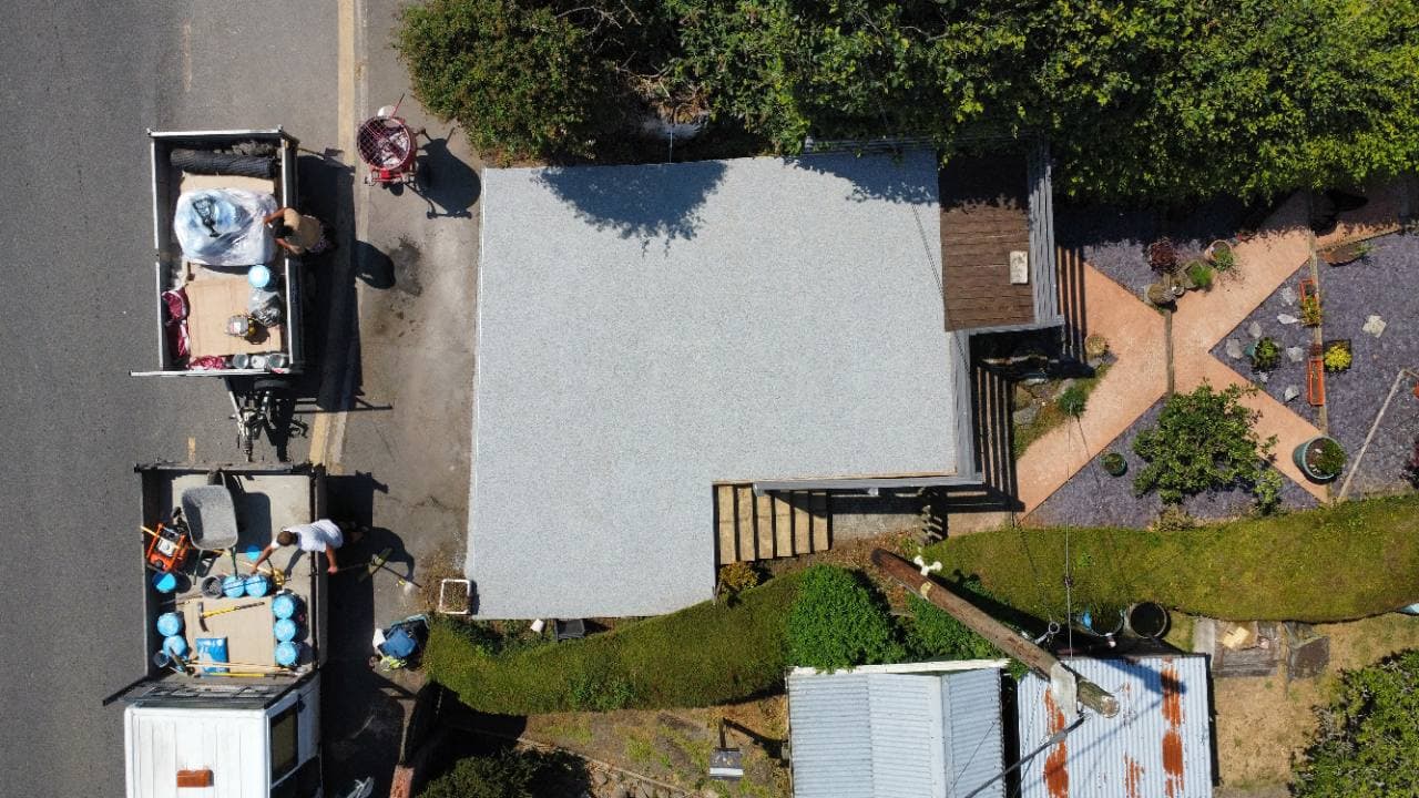 Completed Vuba Poseidon resin bound overlay driveway in Exeter viewed from above