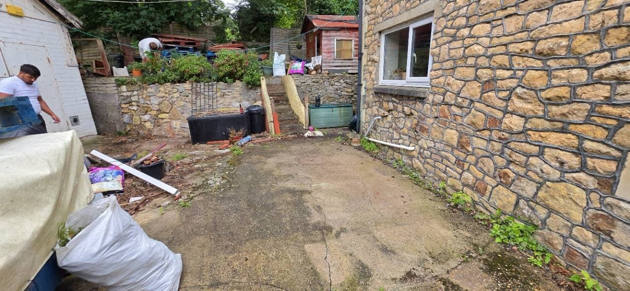 Old concrete courtyard before resin driveway preparation in Weston-super-Mare