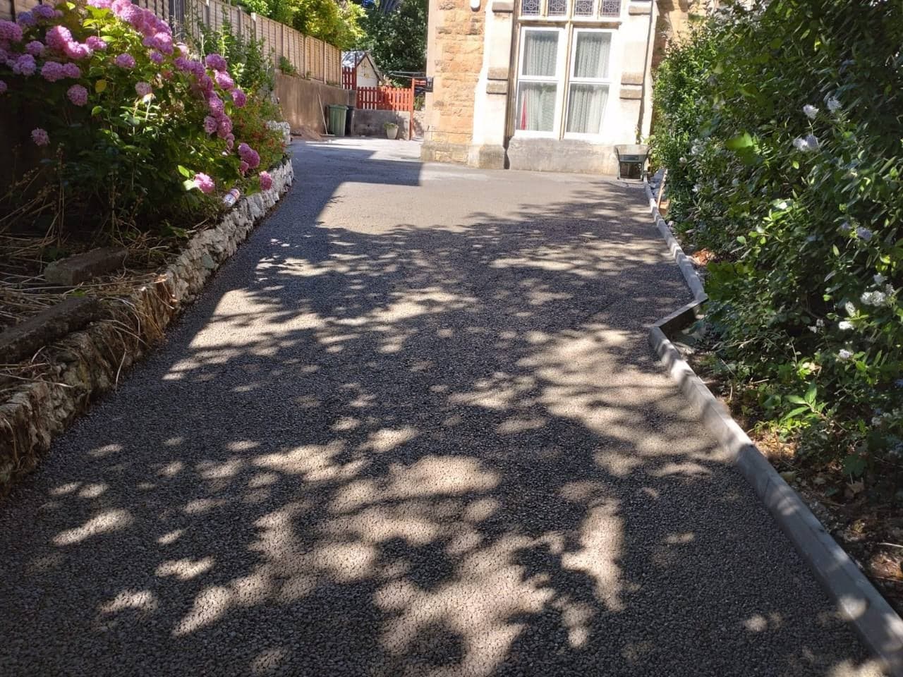 Weston-super-Mare courtyard with permeable concrete installed before the resin finish