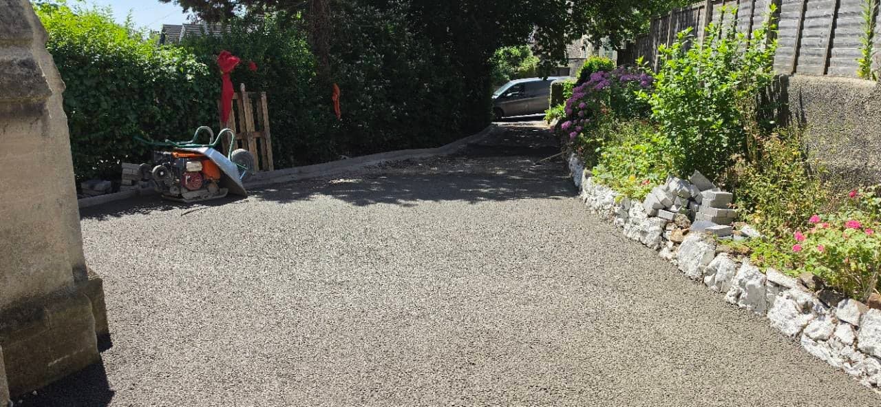 Permeable concrete base across the Weston-super-Mare driveway entrance ready for resin next week