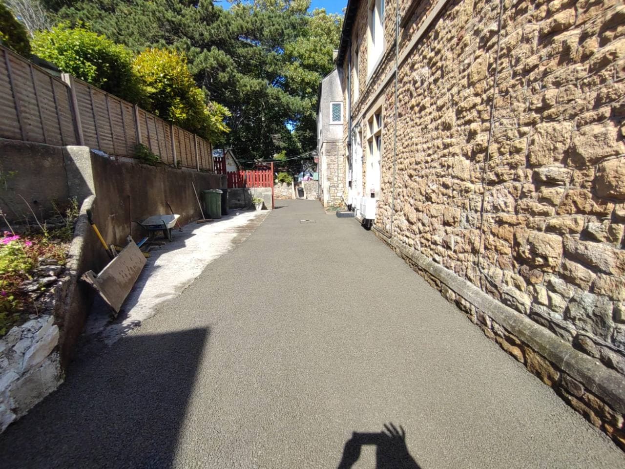 Permeable concrete base installed along the side driveway run in Weston-super-Mare