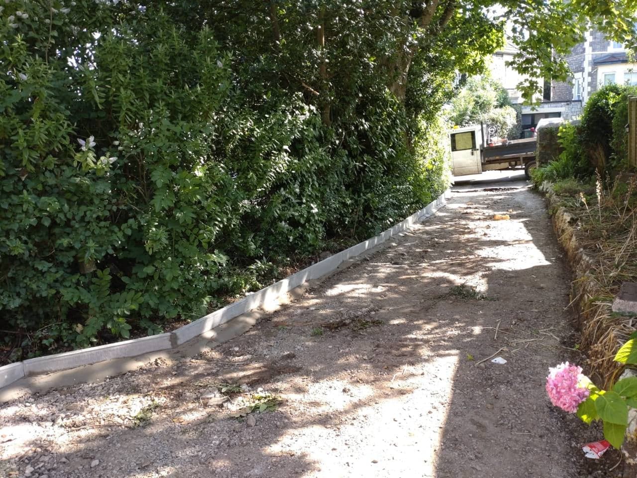 Kerb edging installed along the driveway run in Weston-super-Mare