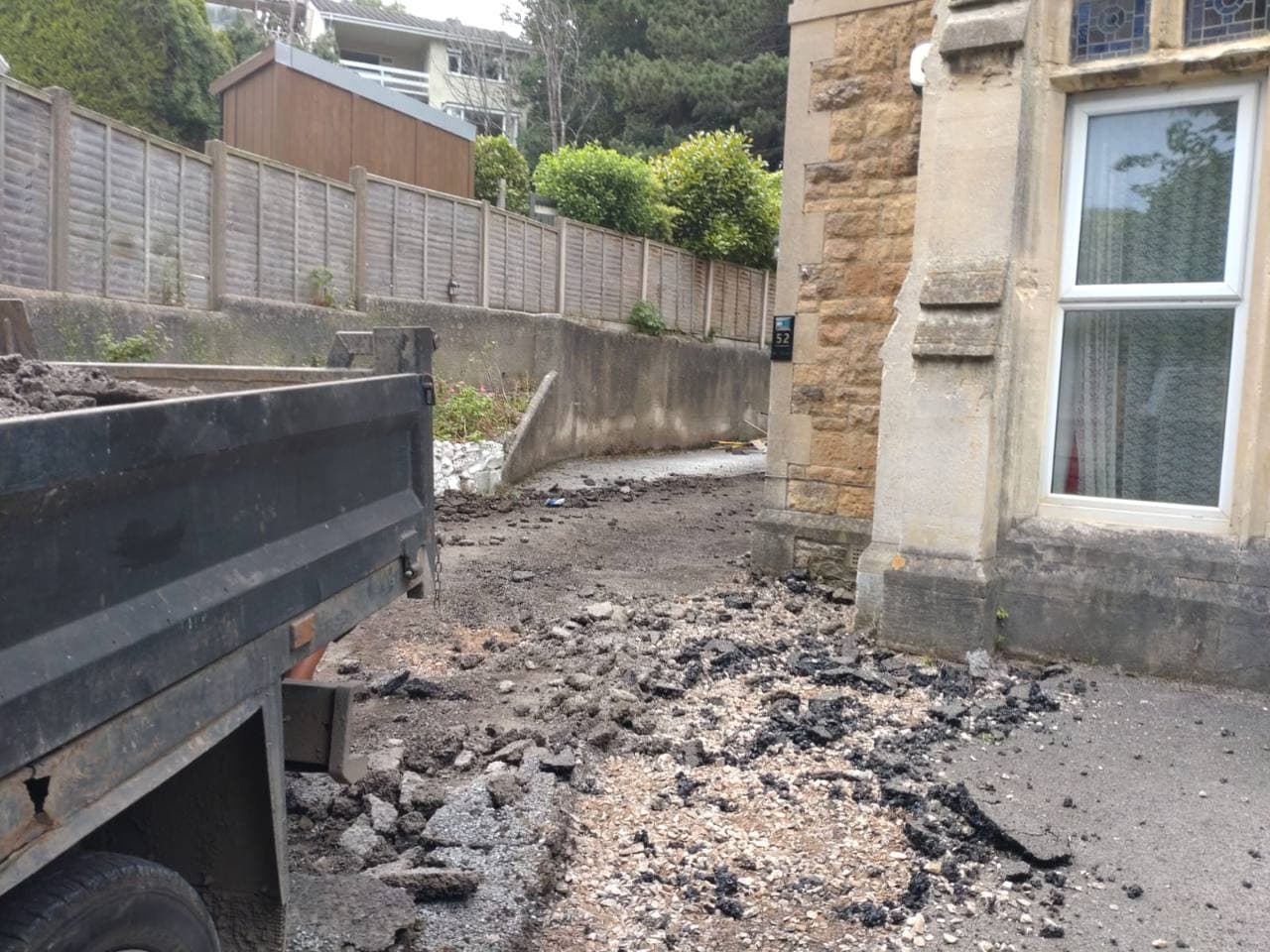 Spoil being cleared from the Weston-super-Mare resin bound driveway preparation