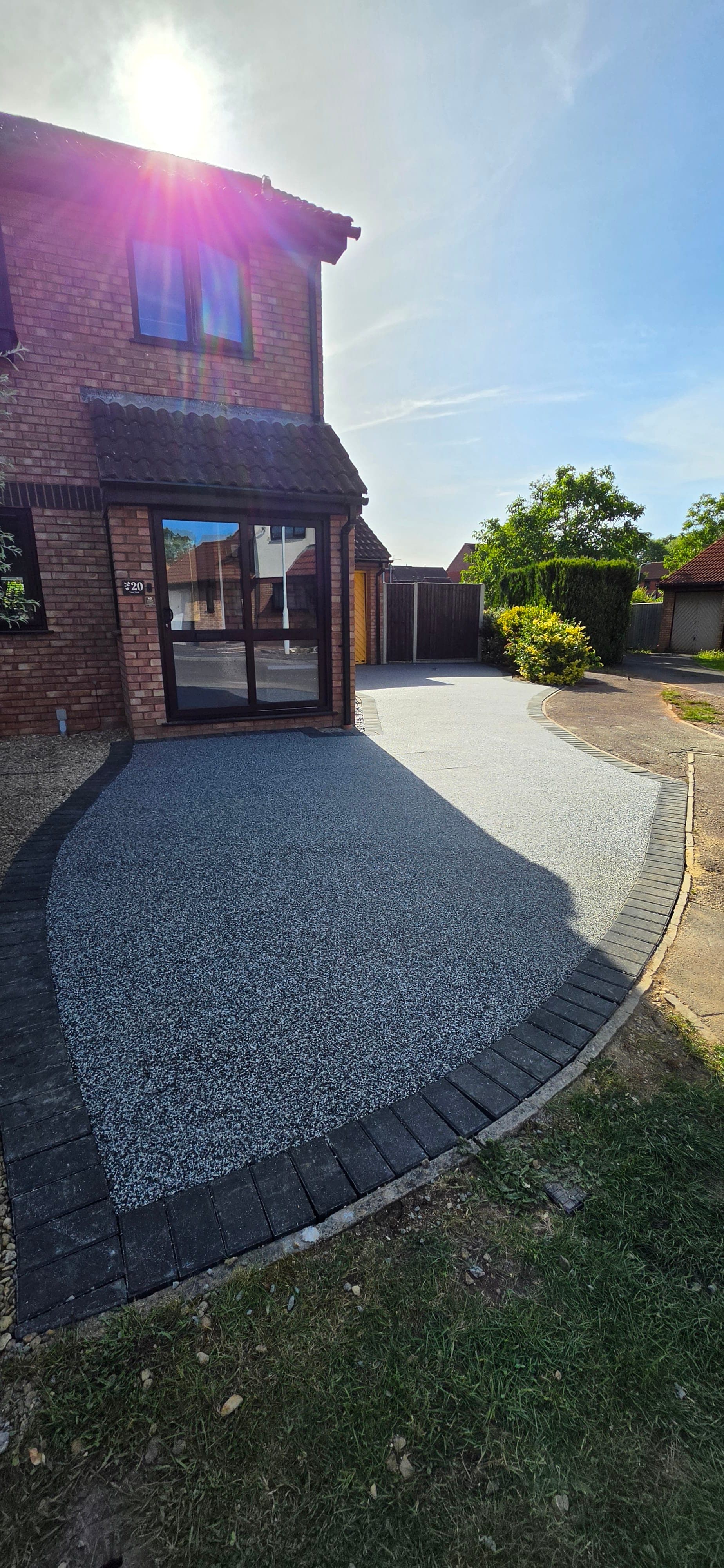 New Palazzo resin driveway with charcoal block border, Taunton
