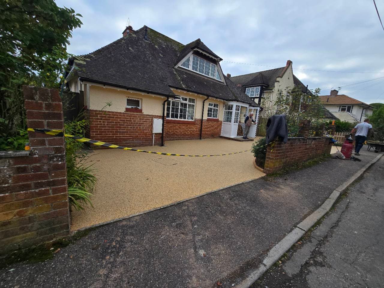 Completed Canberra resin bound driveway viewed from the street
